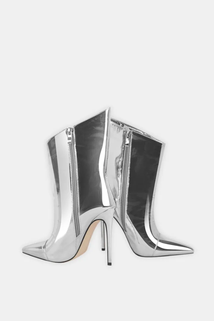Silver Ankle Boots