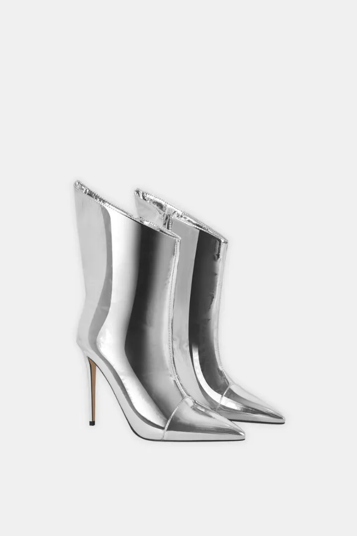 Silver Ankle Boots