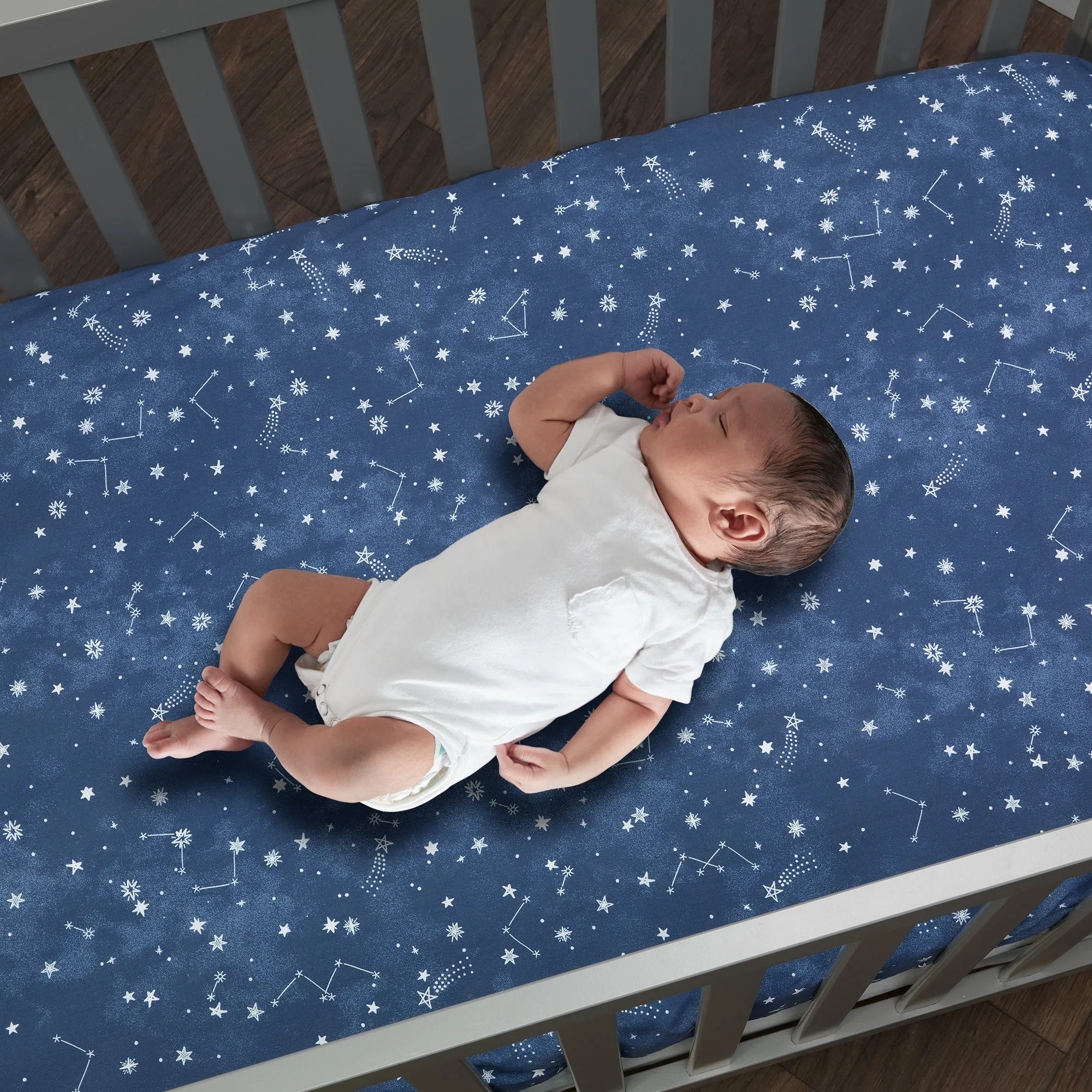 Sky Rocket Cotton Fitted Crib Sheet