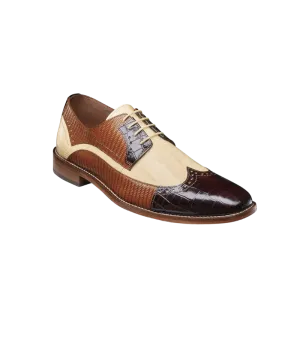 Stacy Adams Men's Brown Multi GalIinari Wingtip Lace Up Shoe