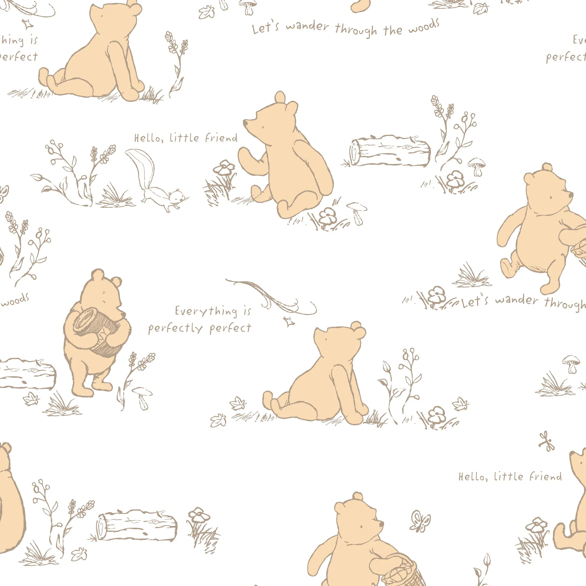 Storytime Pooh Cotton Fitted Crib Sheet