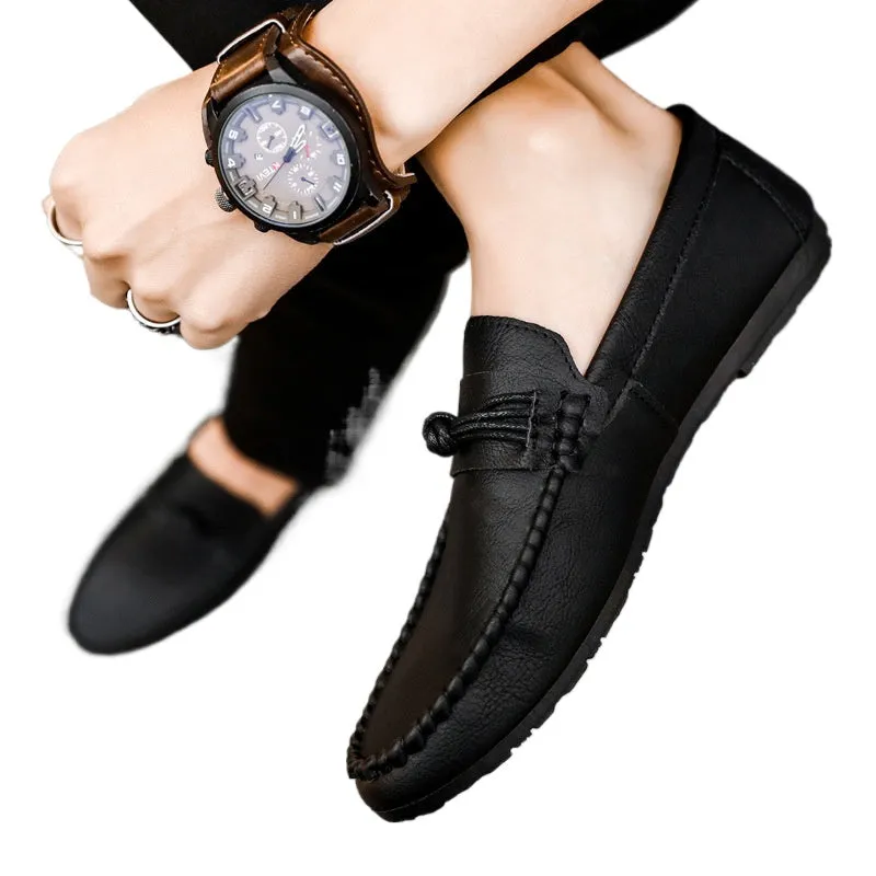 Summer men's shoes loafers men's 2024 Korean version men's casual leather shoes soft-soled social guys youth shoes