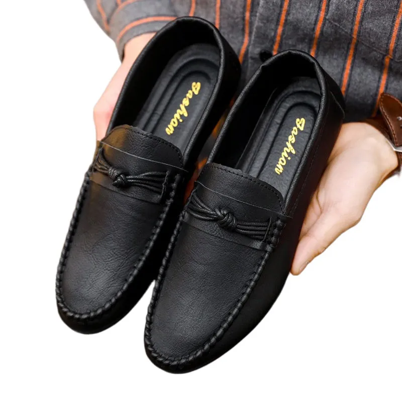 Summer men's shoes loafers men's 2024 Korean version men's casual leather shoes soft-soled social guys youth shoes
