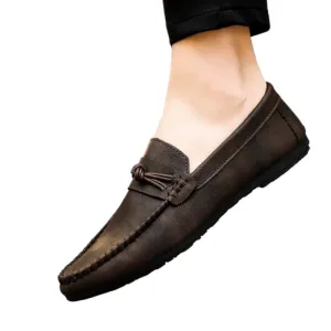 Summer men's shoes loafers men's 2024 Korean version men's casual leather shoes soft-soled social guys youth shoes