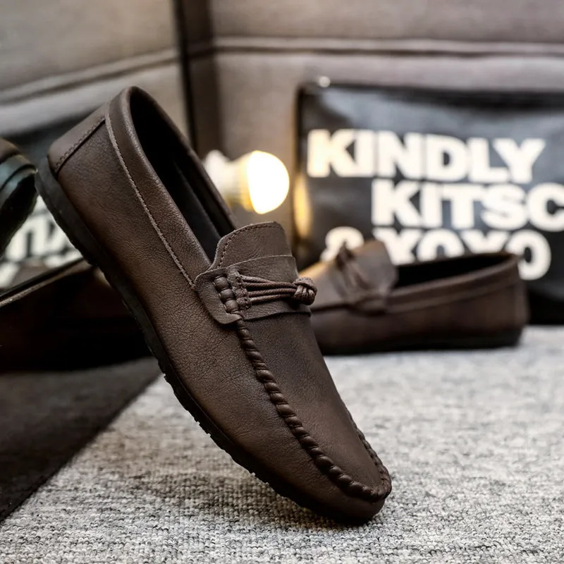 Summer men's shoes loafers men's 2024 Korean version men's casual leather shoes soft-soled social guys youth shoes