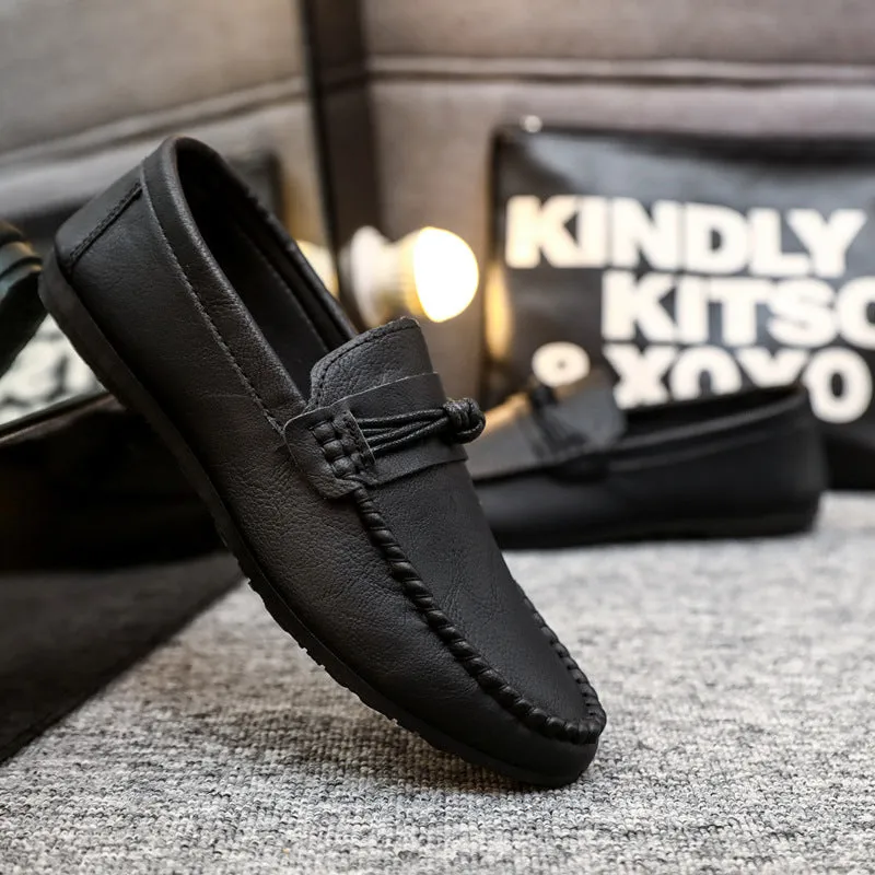 Summer men's shoes loafers men's 2024 Korean version men's casual leather shoes soft-soled social guys youth shoes