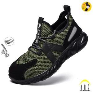 Summer Safety Shoes steel toe Men, Fashion Anti-smashing Men's Work Shoes, Black Breathable Comfortable Sports Shoes seguridad