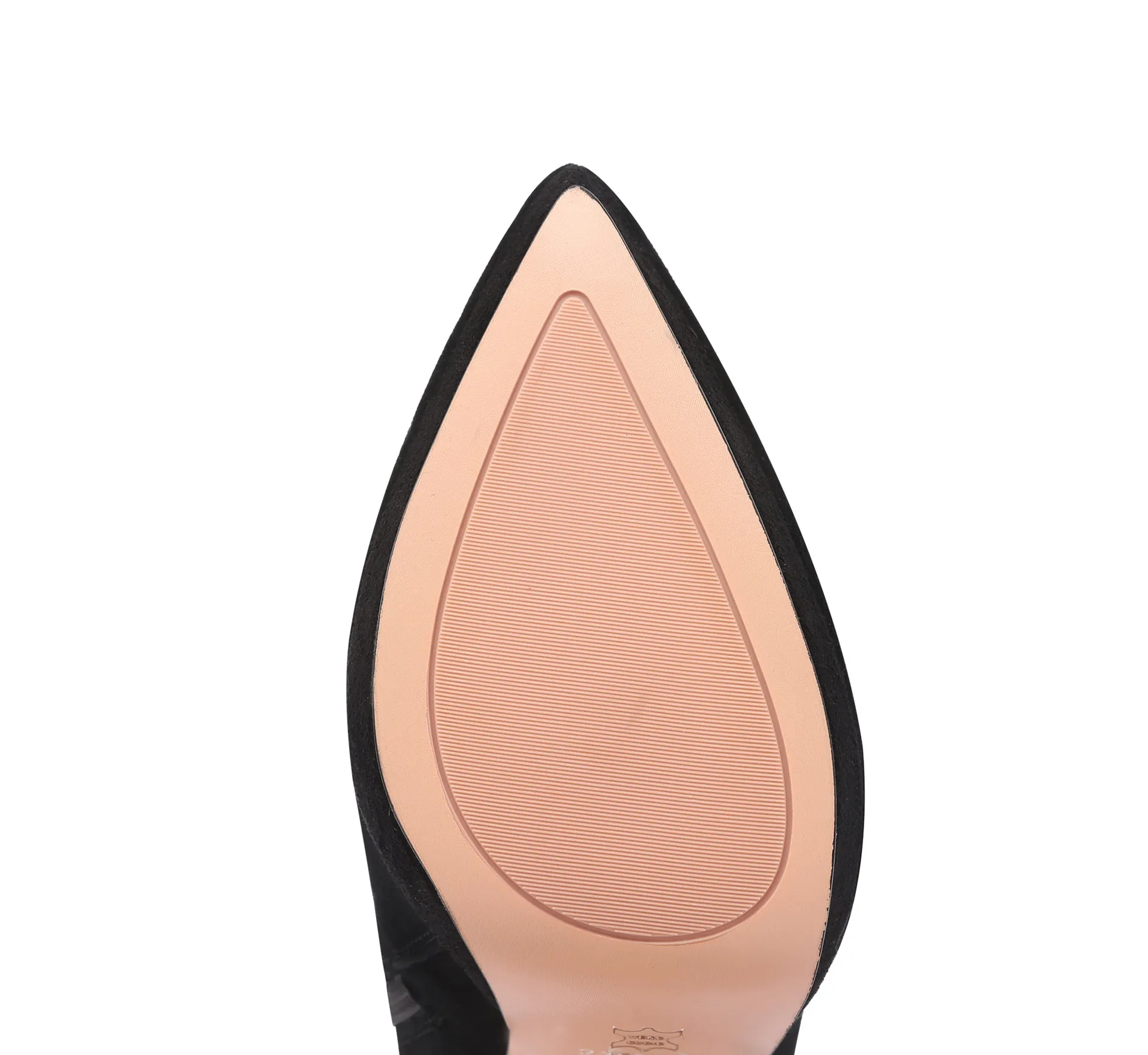 TinaCus Handmade Women's Suede Leather Cube Rhinestones Side Zipper Pointed Toe Platform High Stiletto Heel Ankle Boots