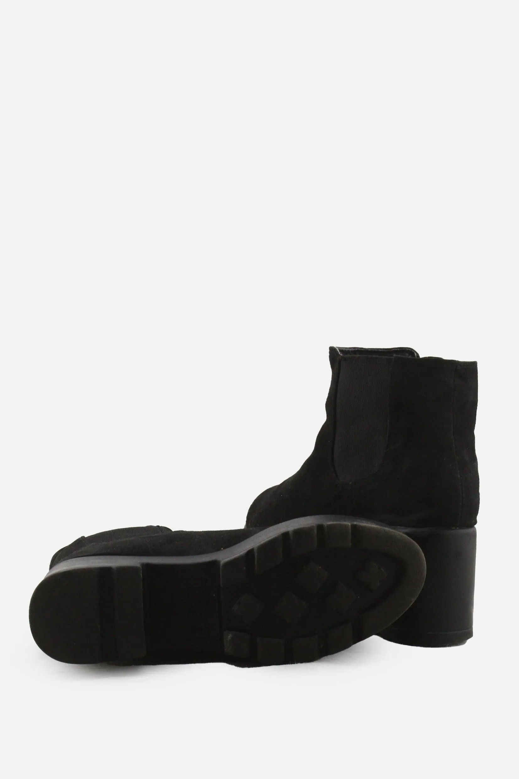 Tinas Stretchable Block Heels Ankle Boots | Suede