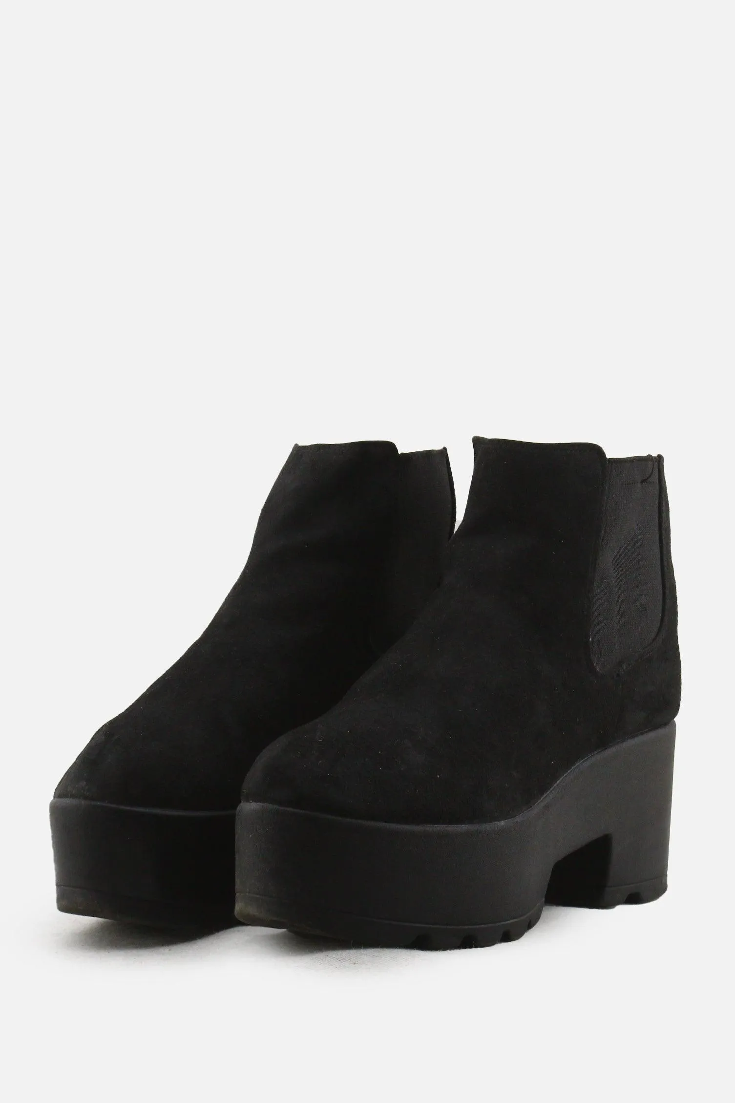 Tinas Stretchable Block Heels Ankle Boots | Suede