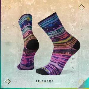 Unisex PhD® Outdoor Ultra Light Watercolor Stripe Print Crew Socks