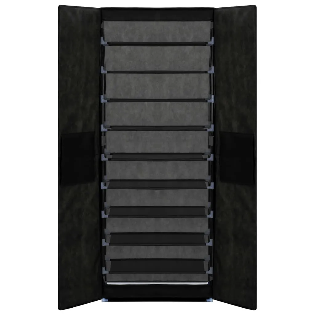 vidaXL Shoe Cabinet Black 60x30x166 cm Fabric