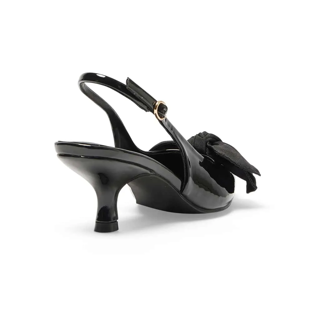 Violet Heel in Black Patent