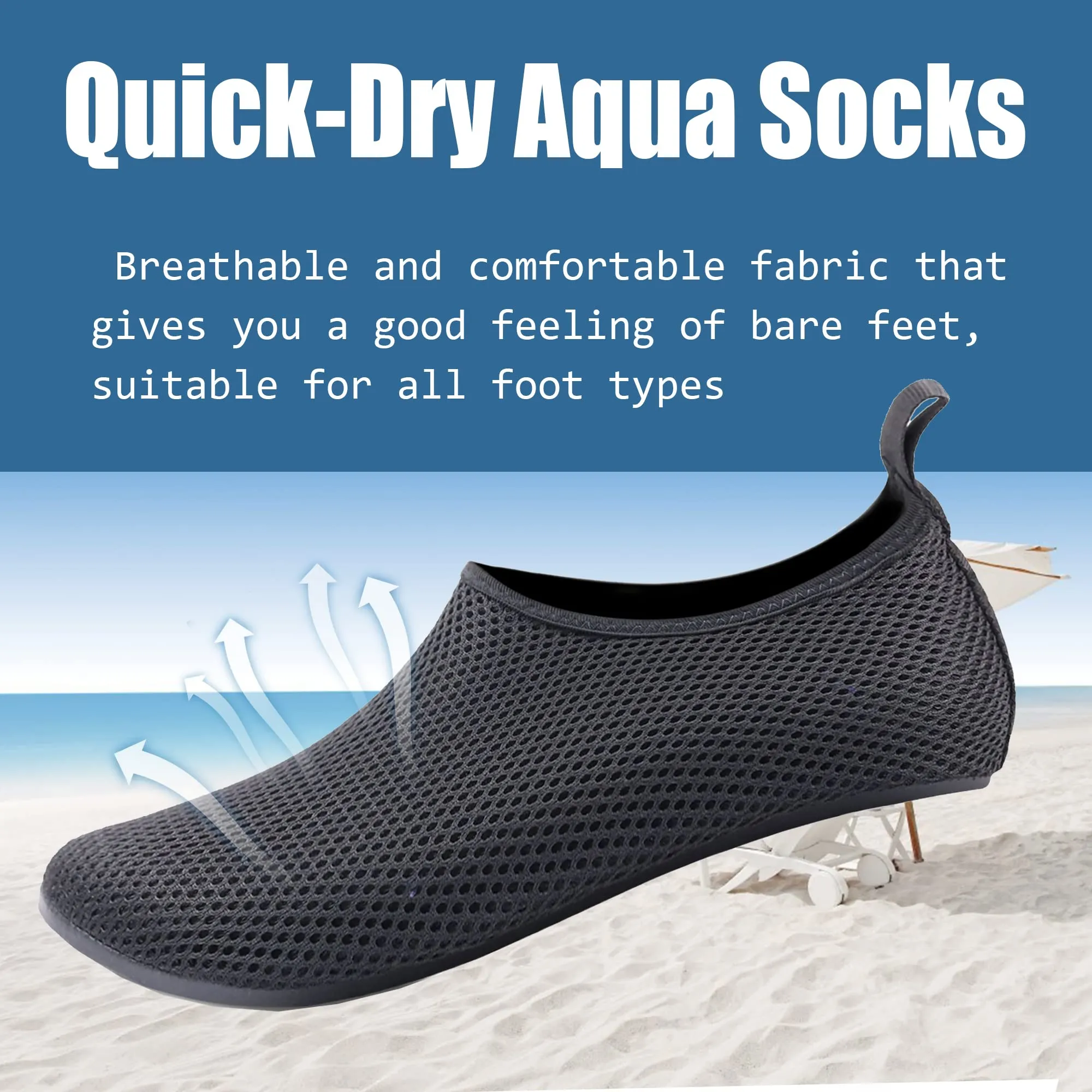 Water Shoes for Women Quick-Dry Aqua Socks Men Barefoot Shoes Swim Beach Accessories Slip-On Yoga Surf Aquatic Sports