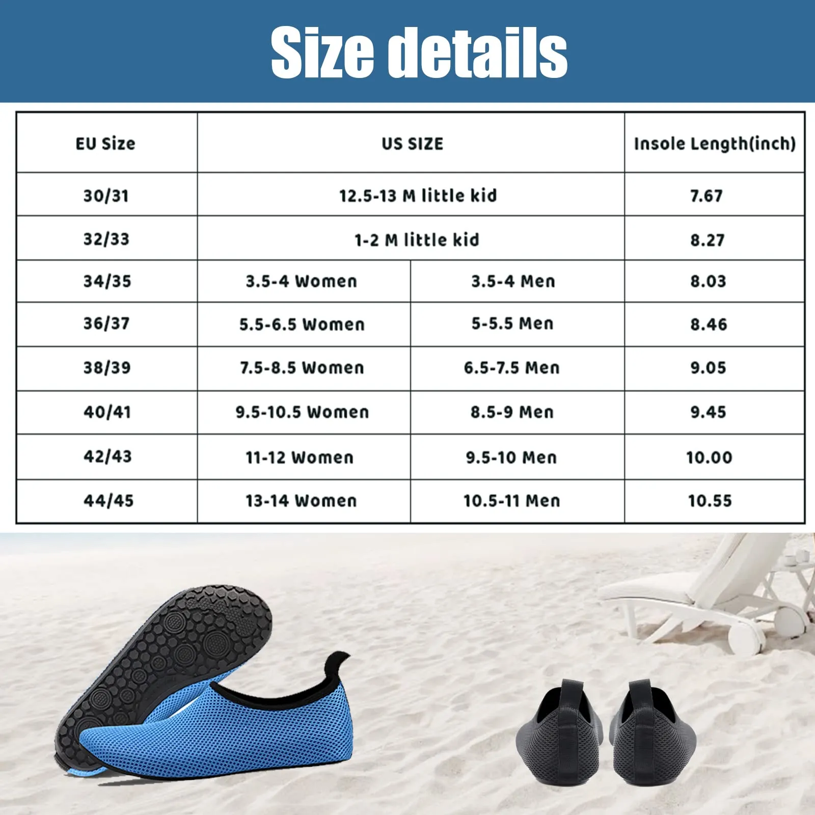 Water Shoes for Women Quick-Dry Aqua Socks Men Barefoot Shoes Swim Beach Accessories Slip-On Yoga Surf Aquatic Sports