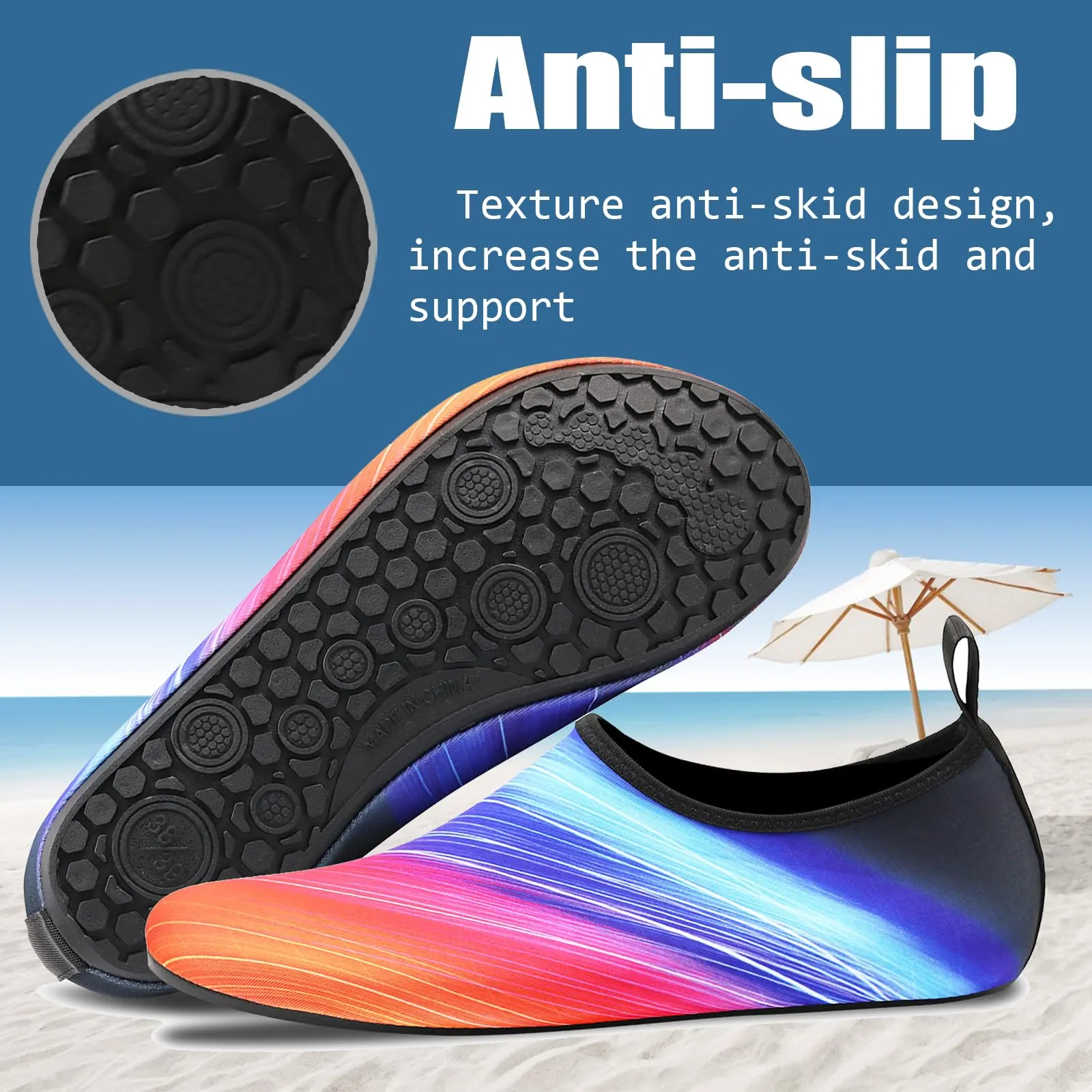 Water Shoes for Women Quick-Dry Aqua Socks Men Barefoot Shoes Swim Beach Accessories Slip-On Yoga Surf Aquatic Sports