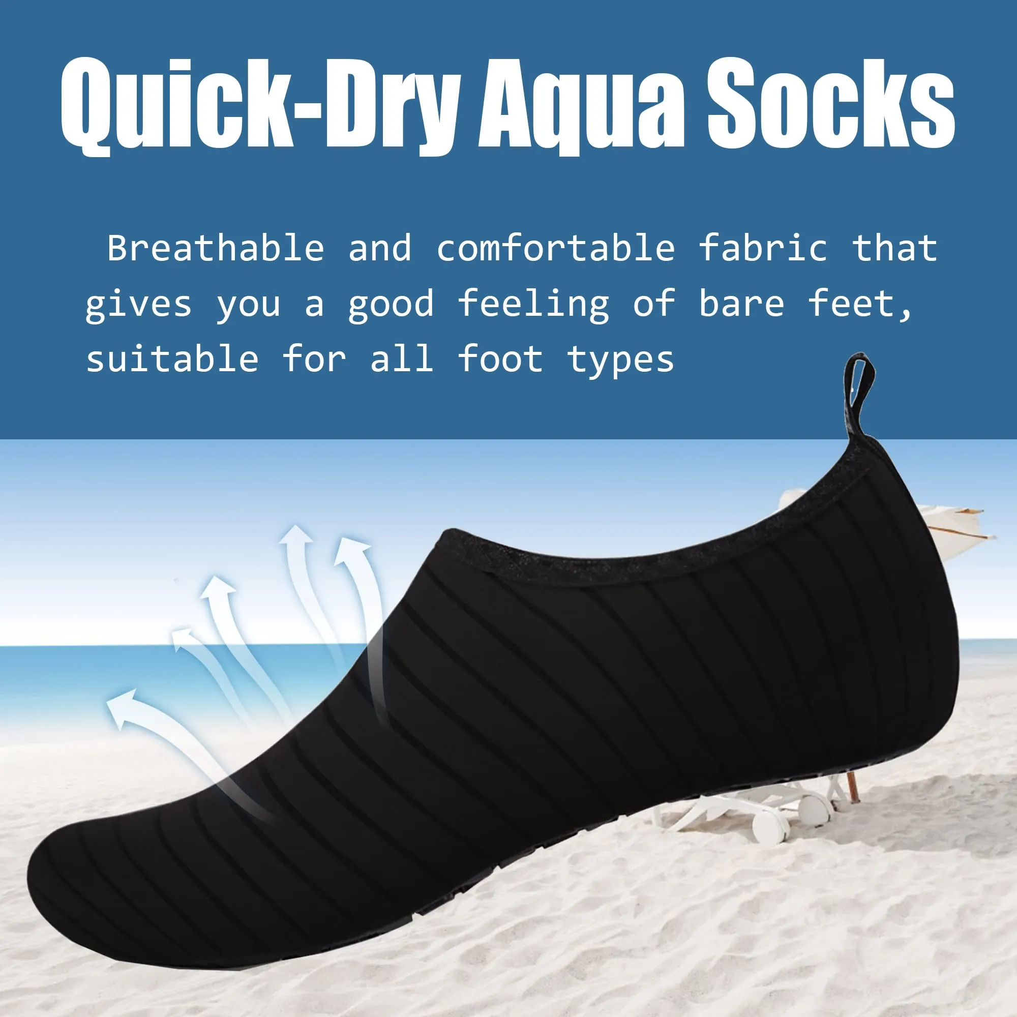 Water Shoes for Women Quick-Dry Aqua Socks Men Barefoot Shoes Swim Beach Accessories Slip-On Yoga Surf Aquatic Sports