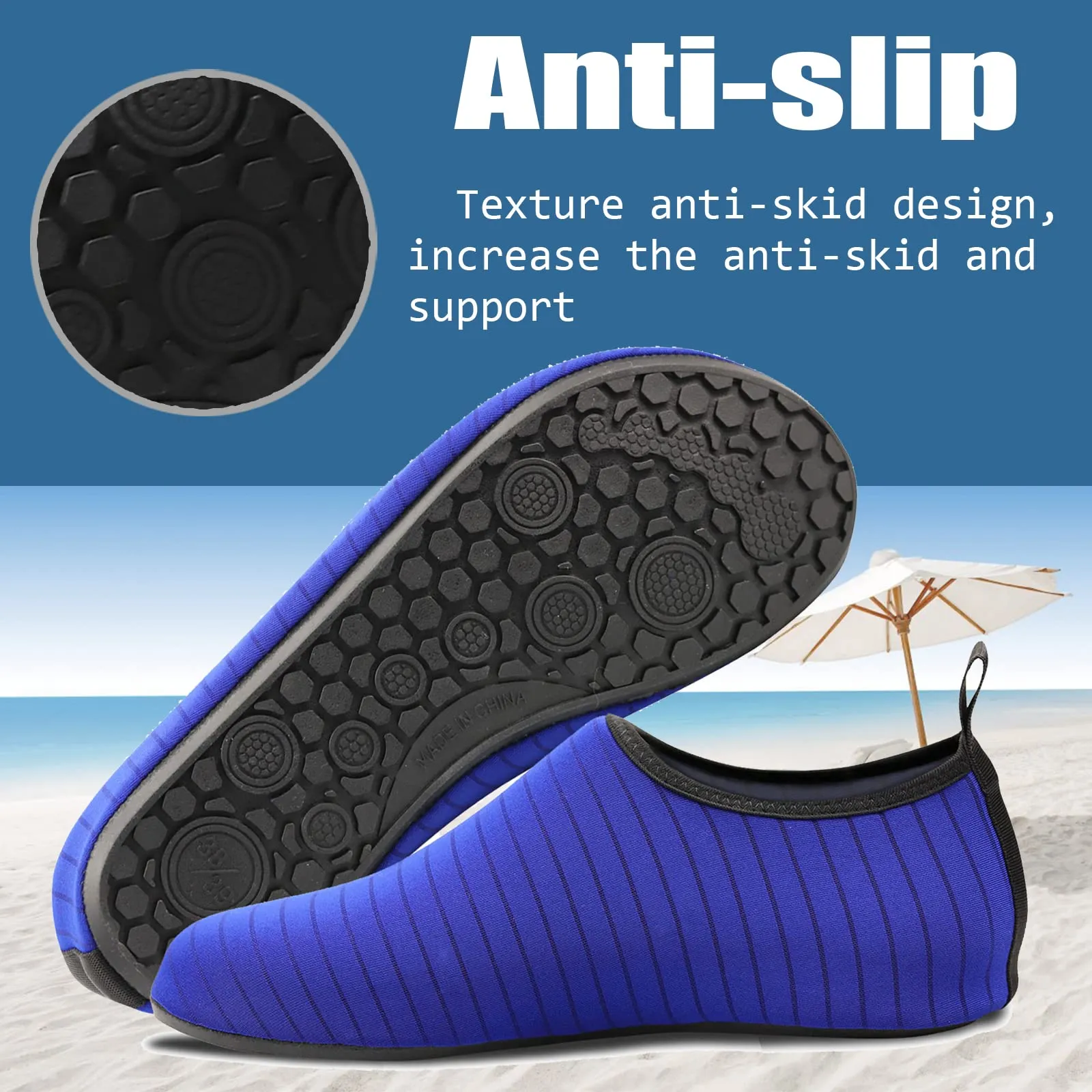 Water Shoes for Women Quick-Dry Aqua Socks Men Barefoot Shoes Swim Beach Accessories Slip-On Yoga Surf Aquatic Sports