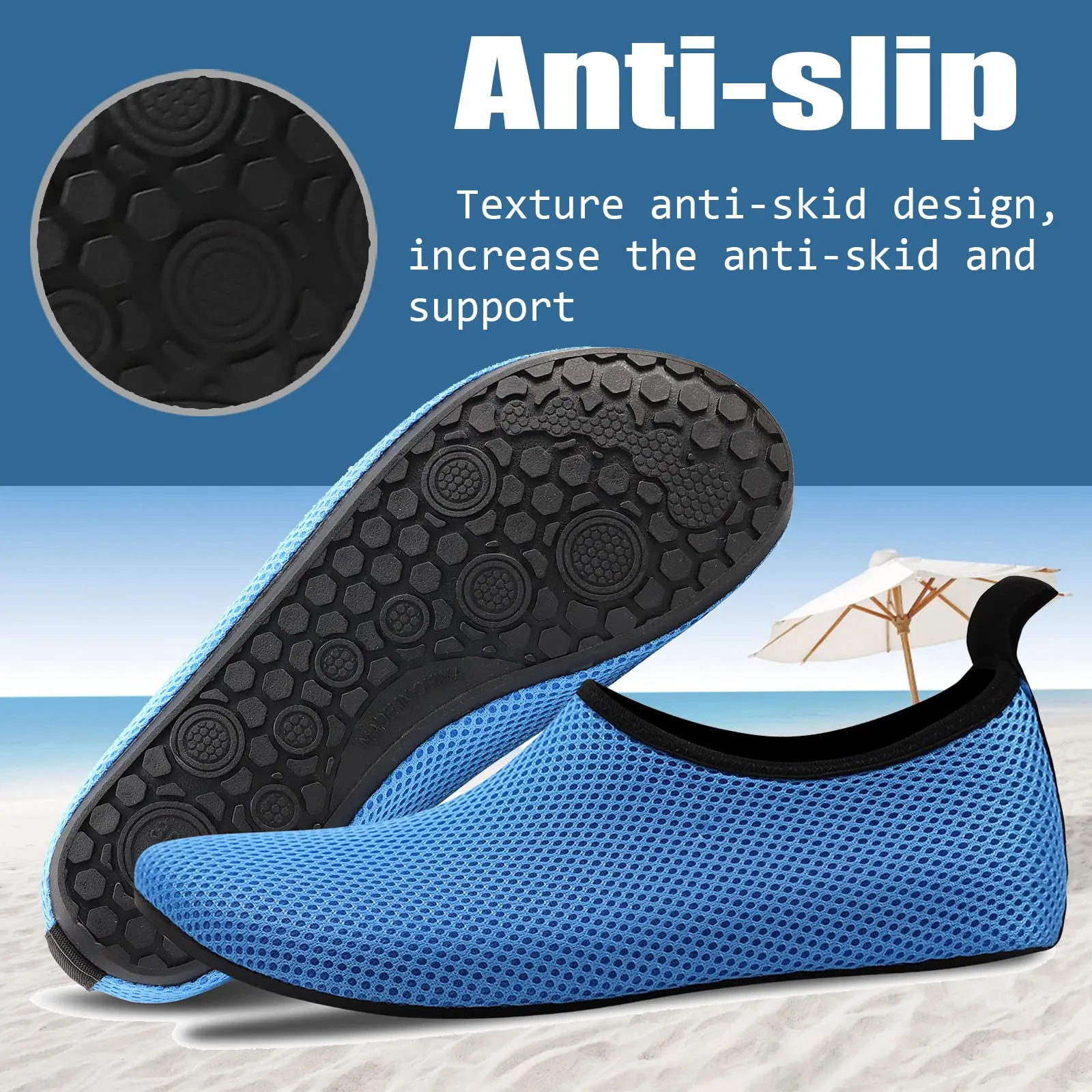 Water Shoes for Women Quick-Dry Aqua Socks Men Barefoot Shoes Swim Beach Accessories Slip-On Yoga Surf Aquatic Sports