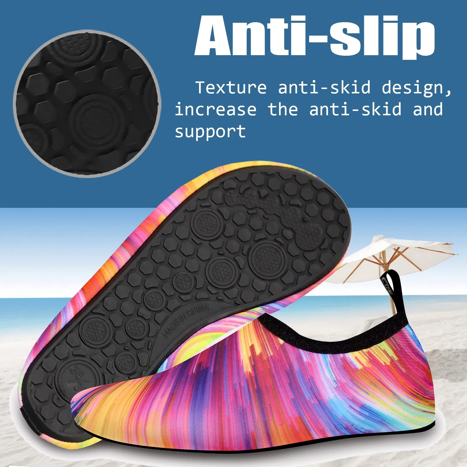Water Shoes for Women Quick-Dry Aqua Socks Men Barefoot Shoes Swim Beach Accessories Slip-On Yoga Surf Aquatic Sports