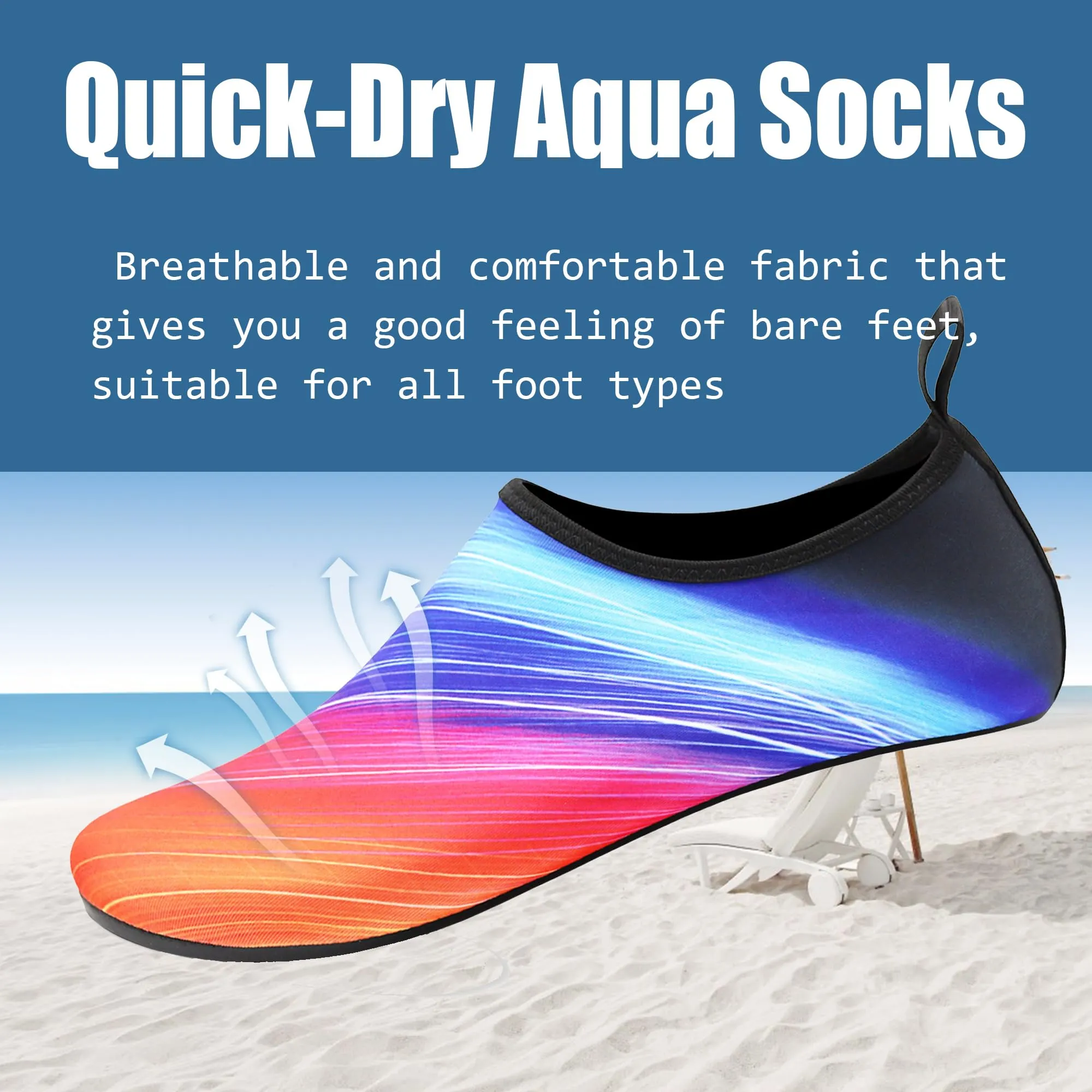 Water Shoes for Women Quick-Dry Aqua Socks Men Barefoot Shoes Swim Beach Accessories Slip-On Yoga Surf Aquatic Sports