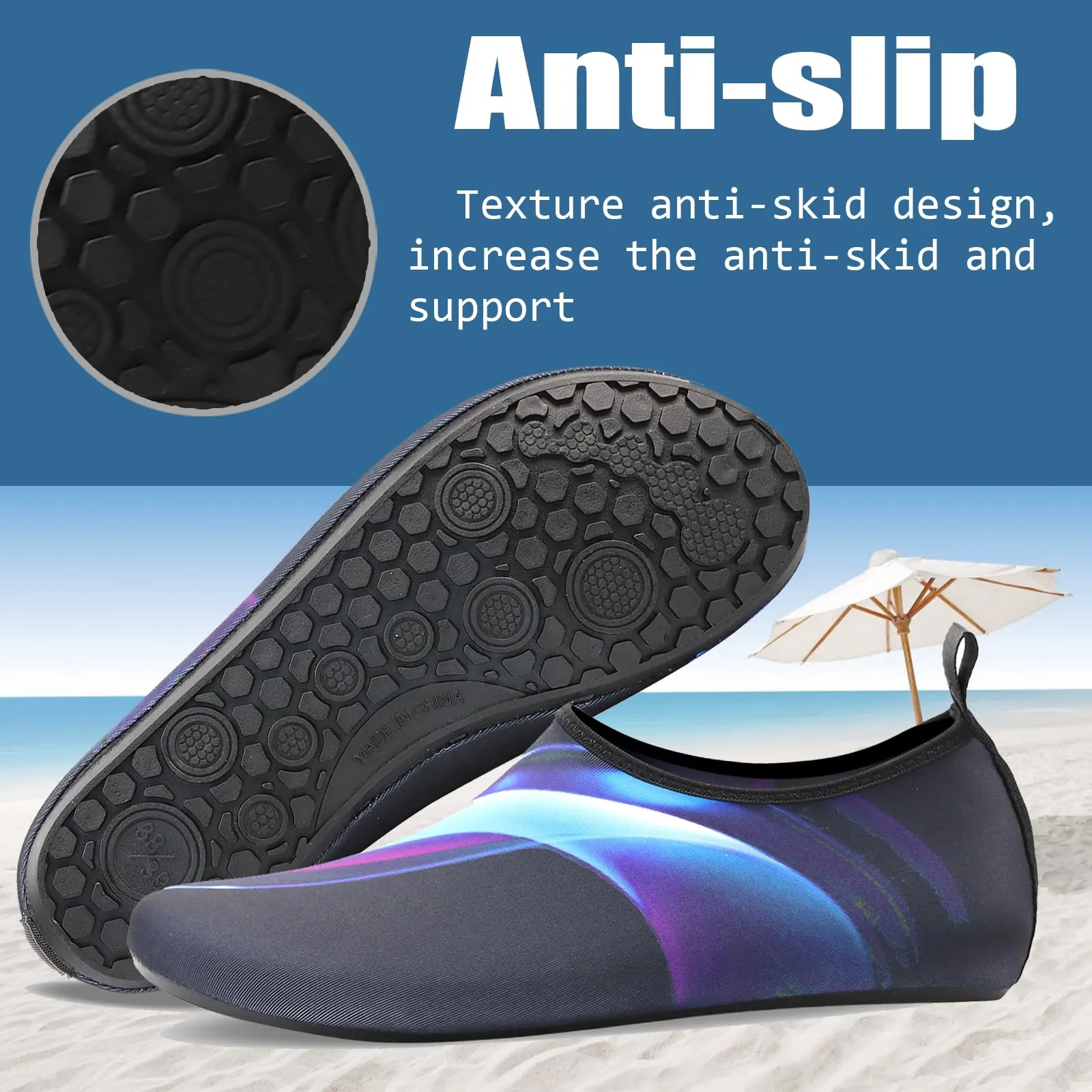 Water Shoes for Women Quick-Dry Aqua Socks Men Barefoot Shoes Swim Beach Accessories Slip-On Yoga Surf Aquatic Sports