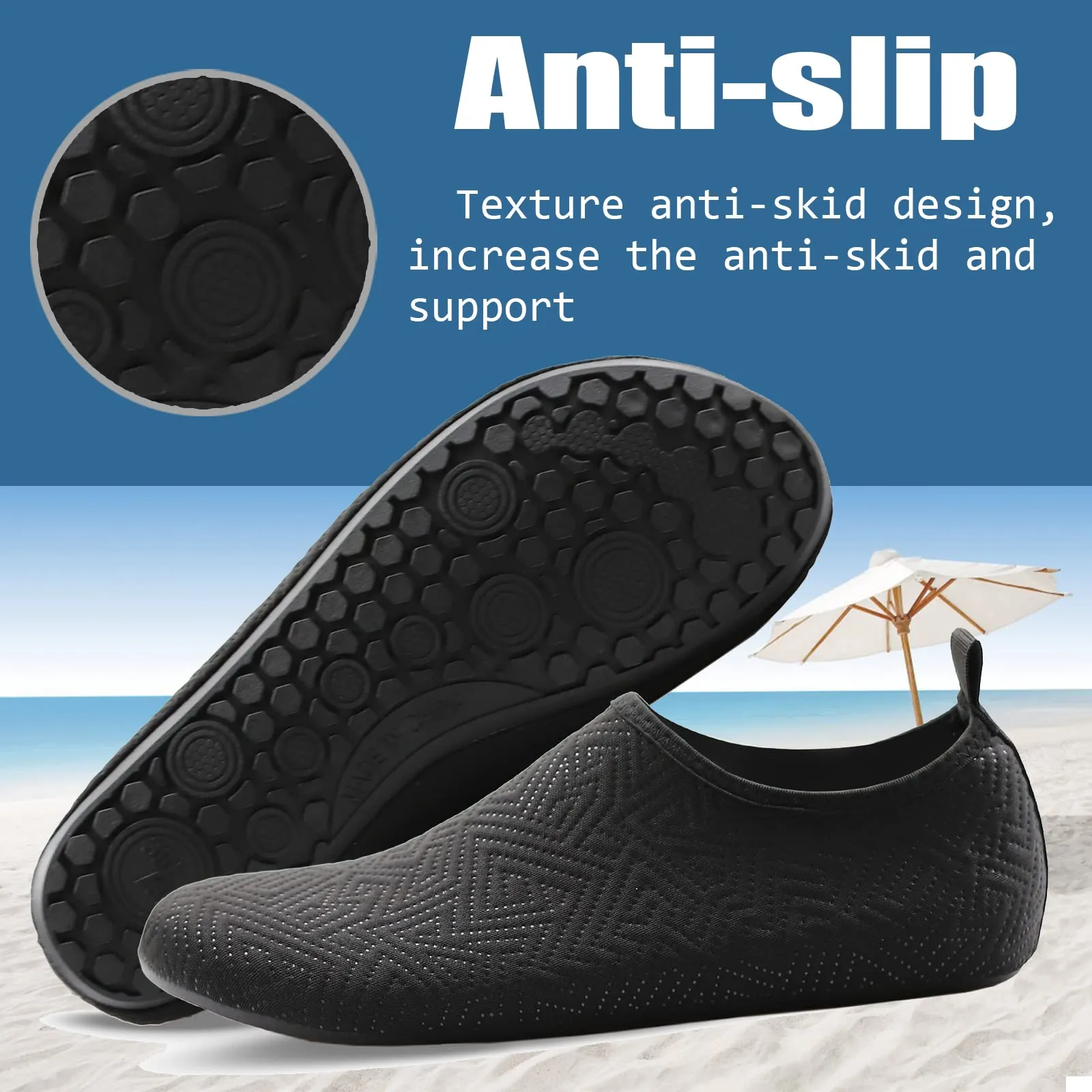Water Shoes for Women Quick-Dry Aqua Socks Men Barefoot Shoes Swim Beach Accessories Slip-On Yoga Surf Aquatic Sports