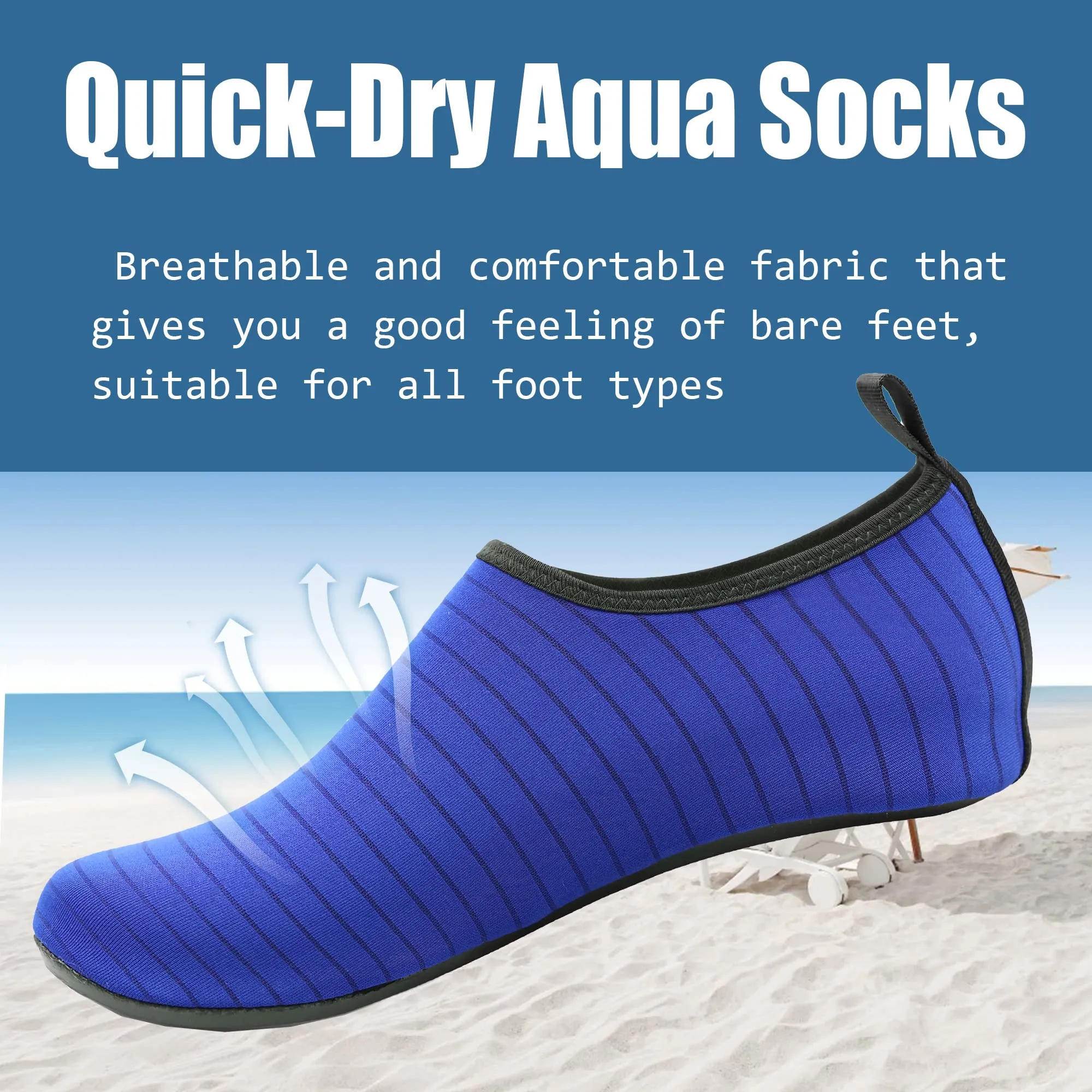 Water Shoes for Women Quick-Dry Aqua Socks Men Barefoot Shoes Swim Beach Accessories Slip-On Yoga Surf Aquatic Sports