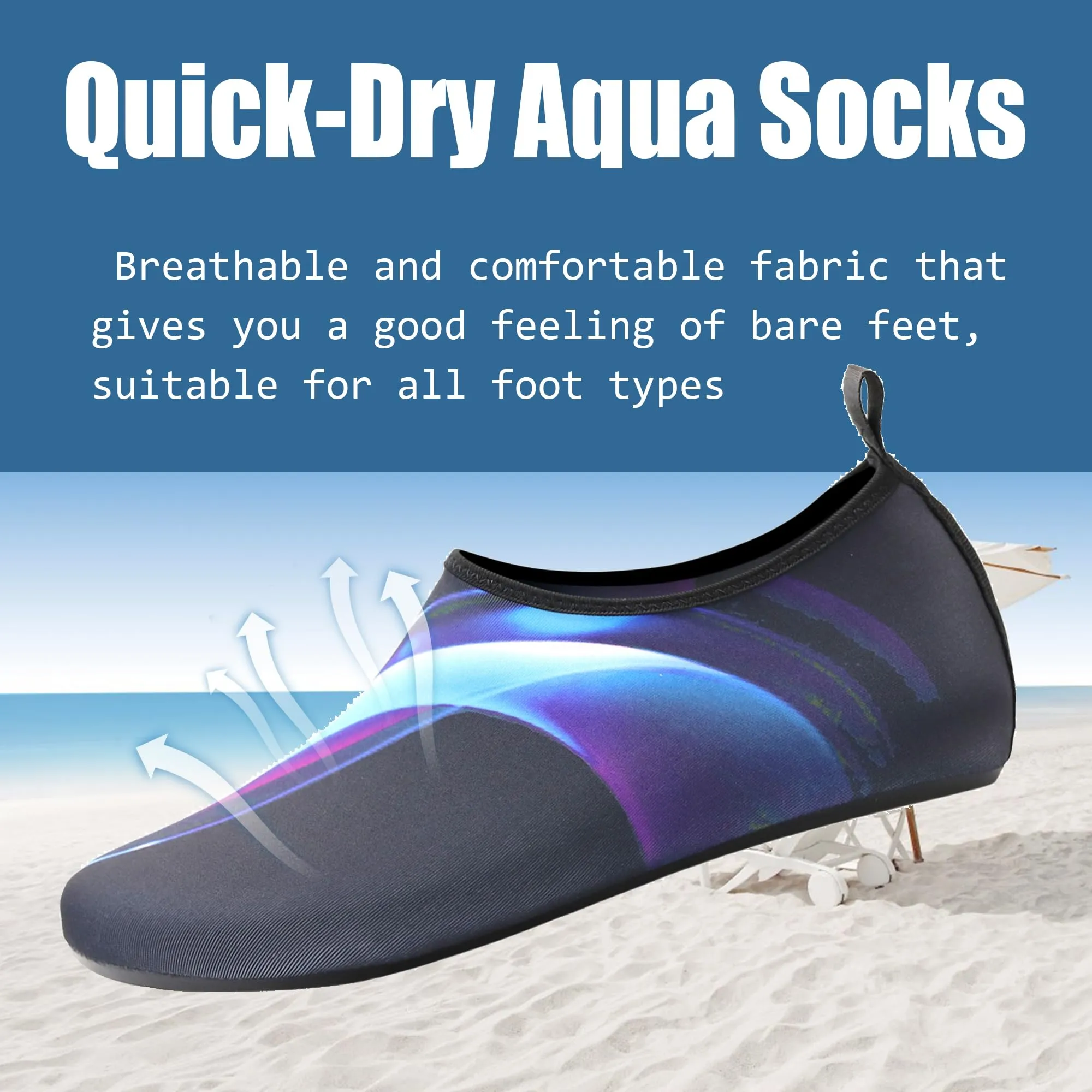 Water Shoes for Women Quick-Dry Aqua Socks Men Barefoot Shoes Swim Beach Accessories Slip-On Yoga Surf Aquatic Sports