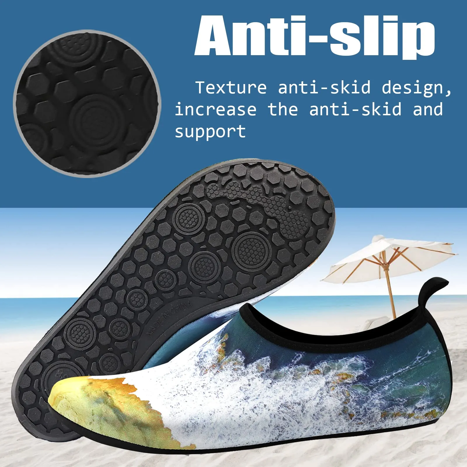 Water Shoes for Women Quick-Dry Aqua Socks Men Barefoot Shoes Swim Beach Accessories Slip-On Yoga Surf Aquatic Sports