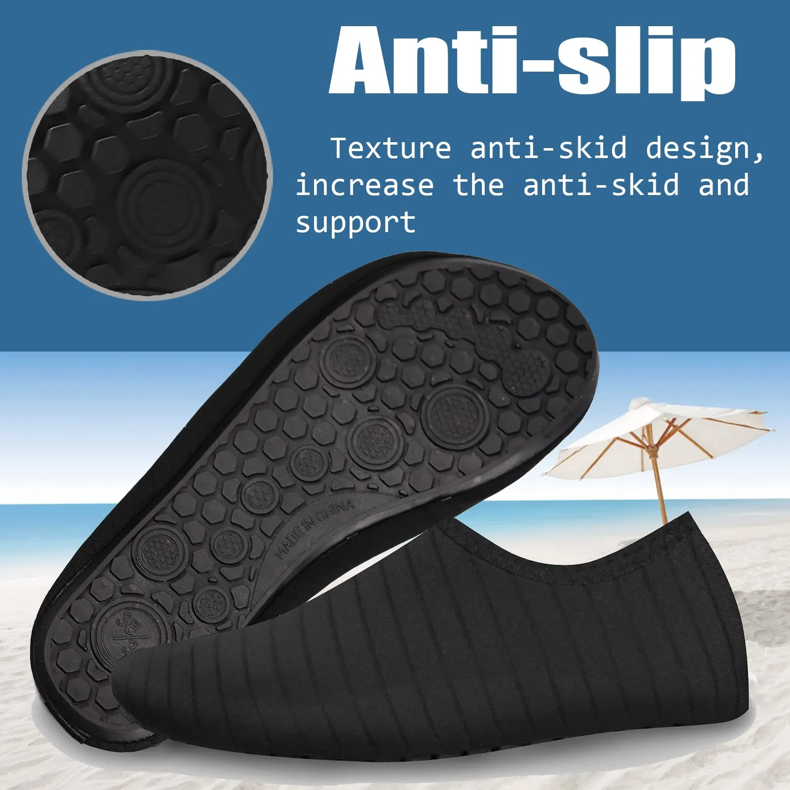 Water Shoes for Women Quick-Dry Aqua Socks Men Barefoot Shoes Swim Beach Accessories Slip-On Yoga Surf Aquatic Sports