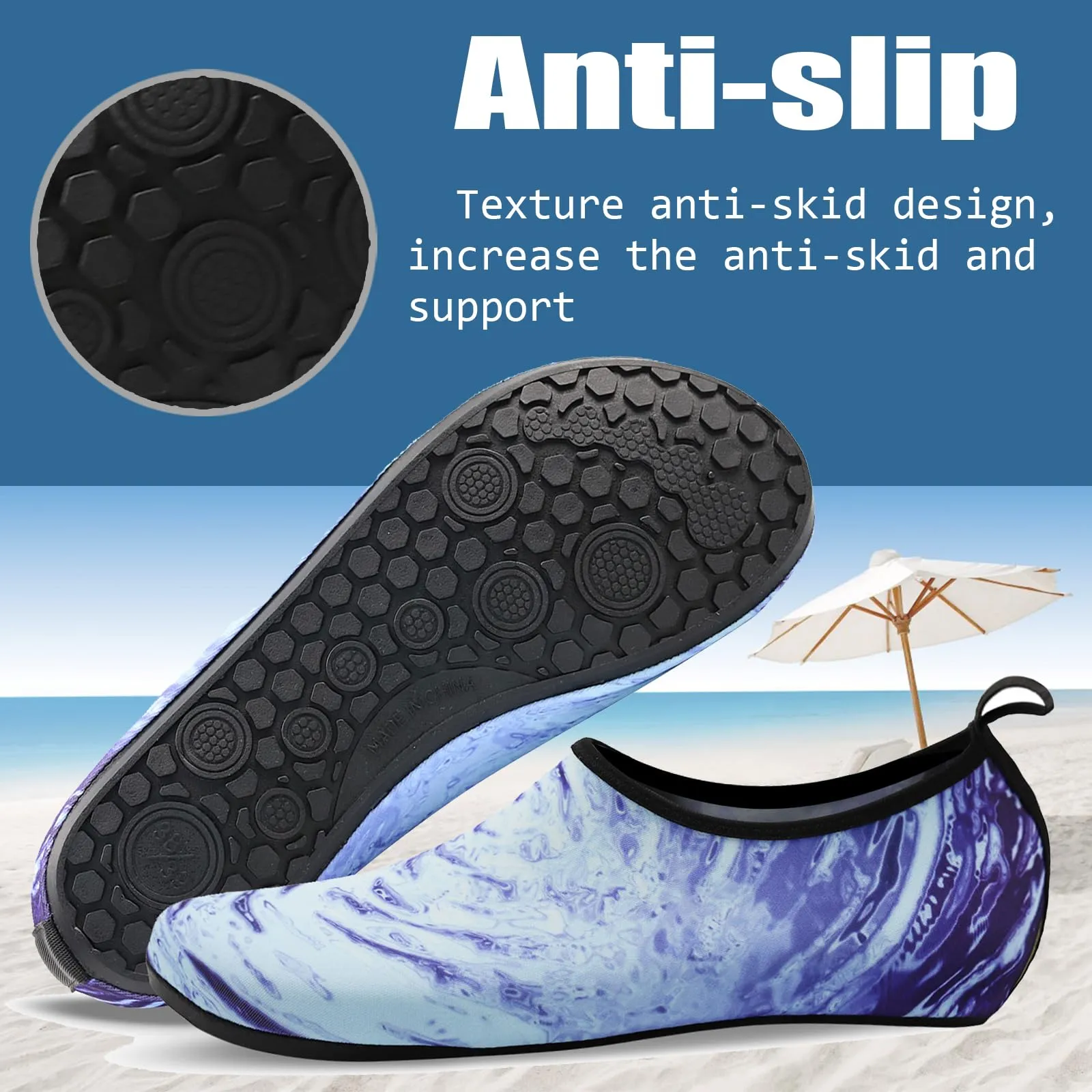 Water Shoes for Women Quick-Dry Aqua Socks Men Barefoot Shoes Swim Beach Accessories Slip-On Yoga Surf Aquatic Sports