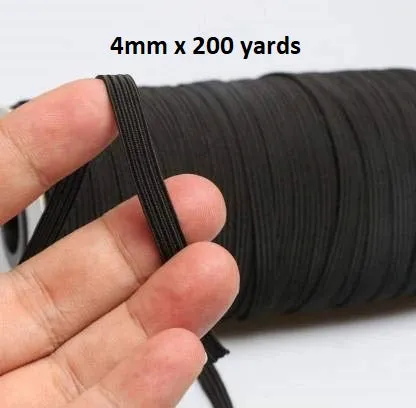Wefab Elastic Band for Mask Making Tailoring Sewing 4mm Wide Long