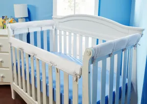 White 3-Piece Padded Baby Crib Rail Cover Set