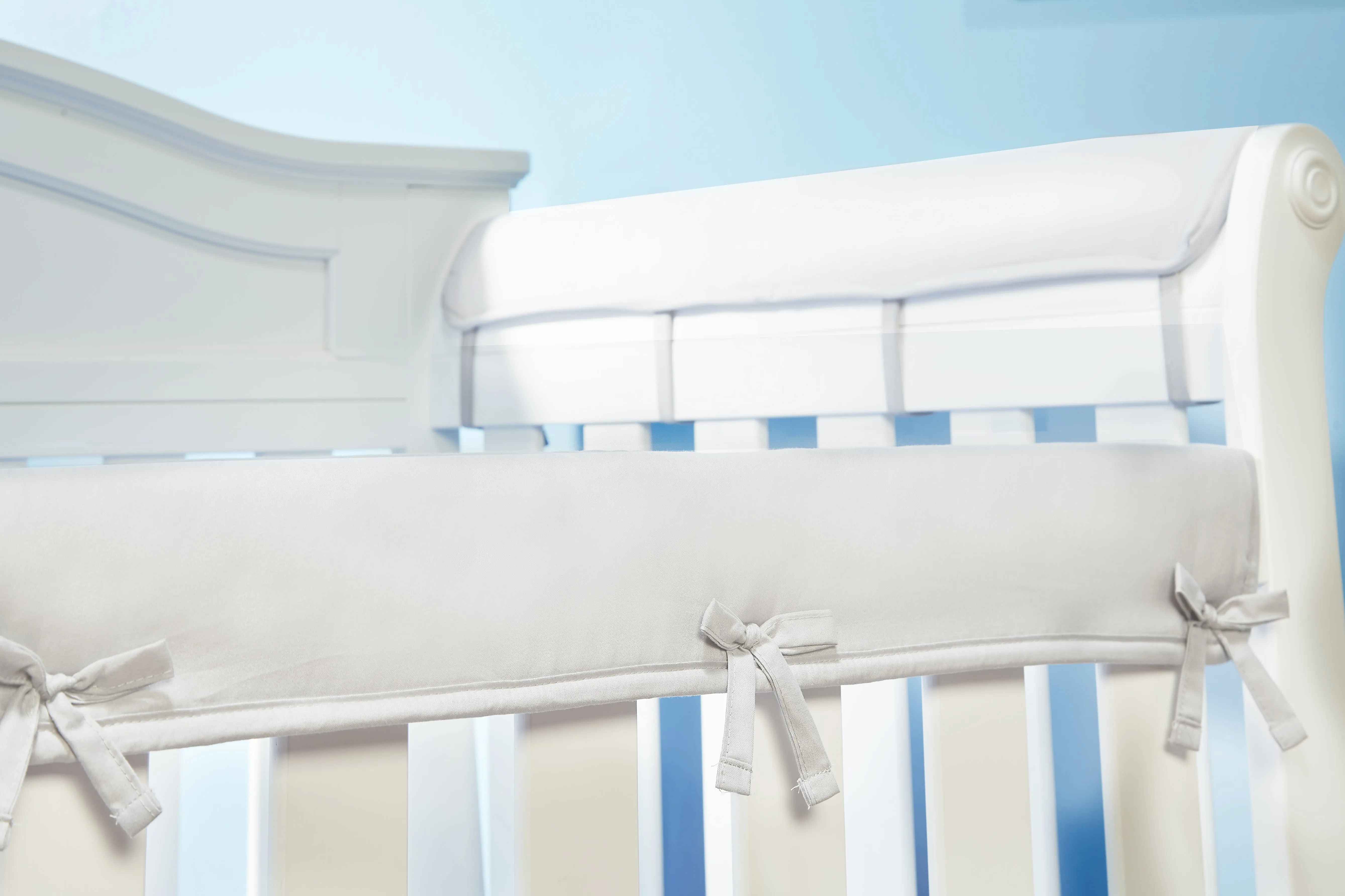 White 3-Piece Padded Baby Crib Rail Cover Set