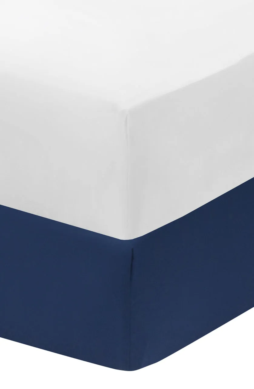 White/Navy 2-Pack Fitted Crib Sheets