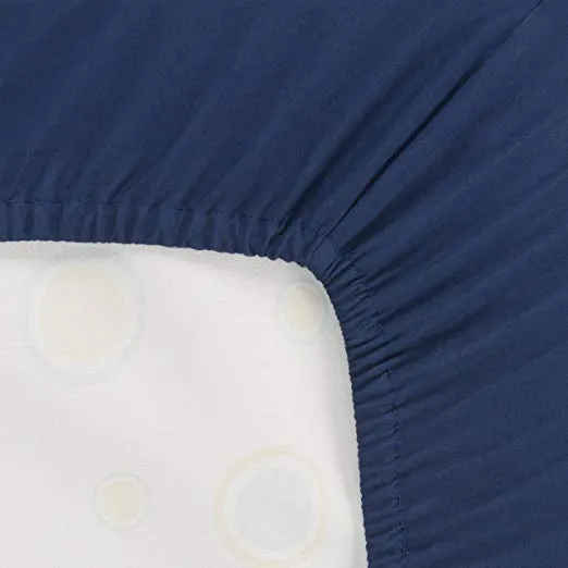 White/Navy 2-Pack Fitted Crib Sheets