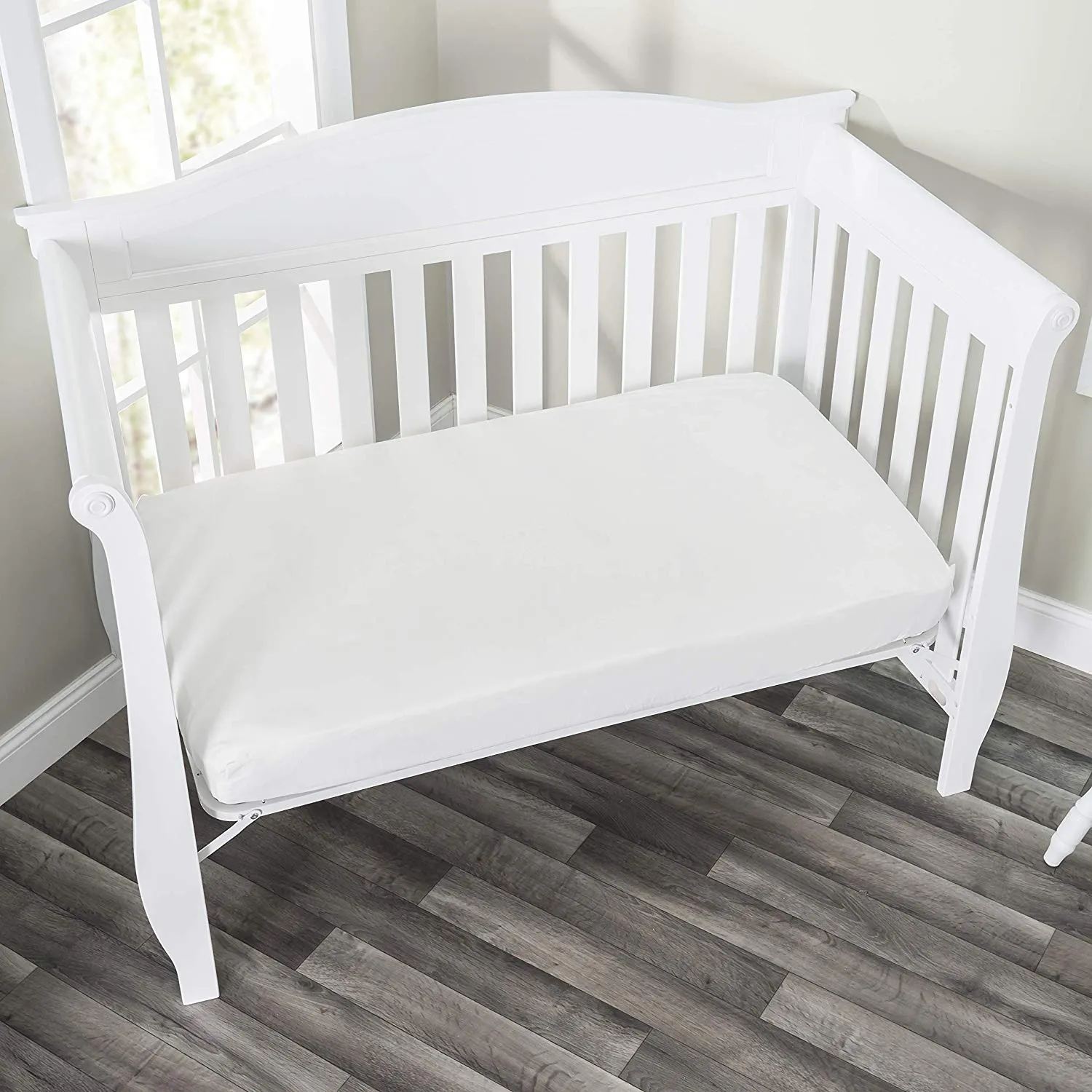 White/Navy 2-Pack Fitted Crib Sheets