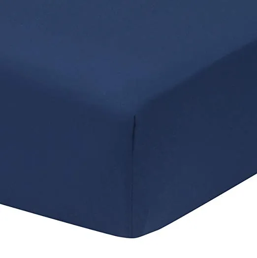 White/Navy 2-Pack Fitted Crib Sheets