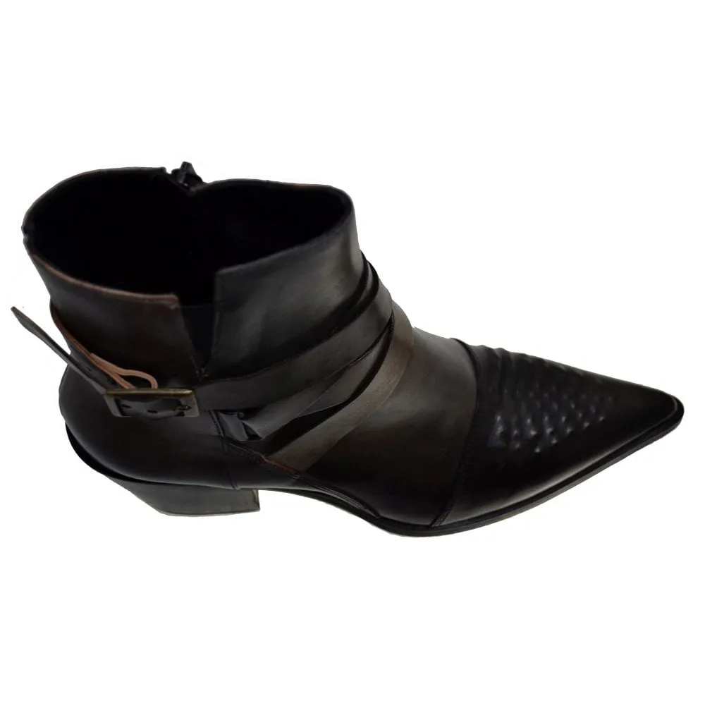 Women's Italian Shoes Jo Ghost 3738 Moscato Leather Pointed Ankle Boots last pair size 37