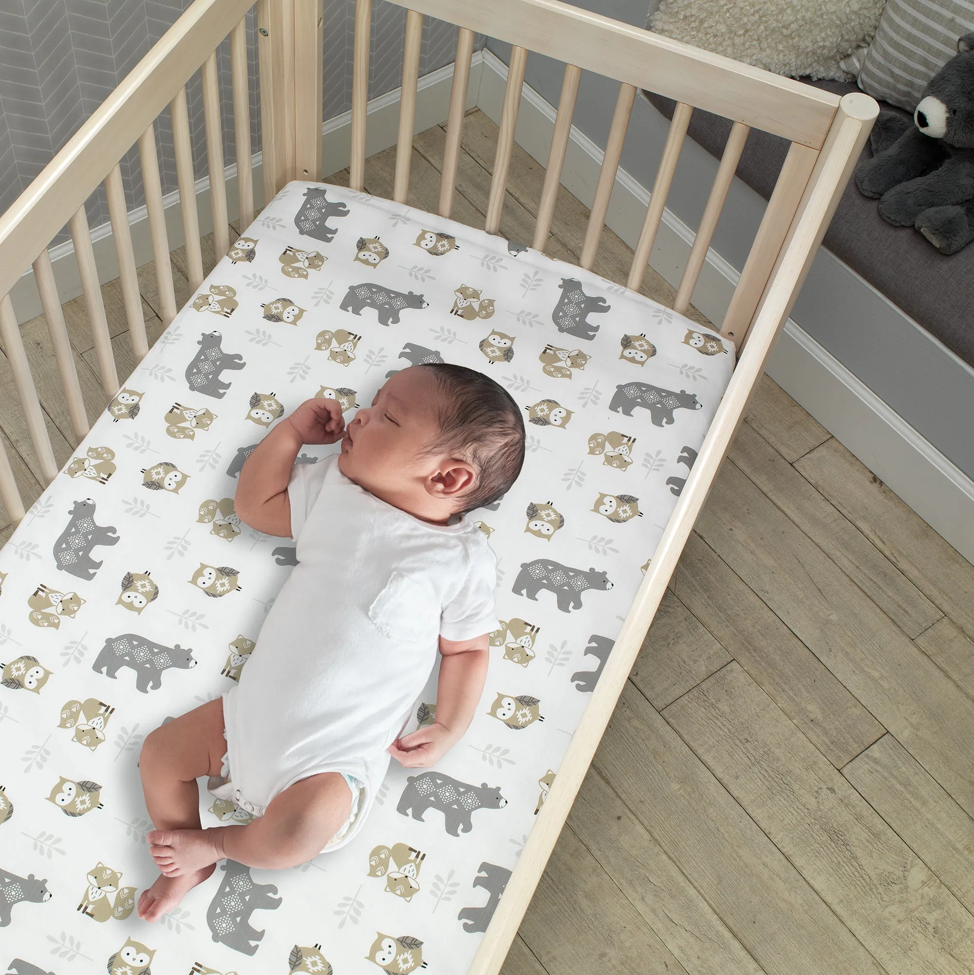 Woodland Forest Cotton Fitted Crib Sheet