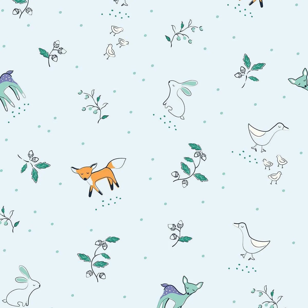 woodsy tale modal soothing swaddle blanket | blue