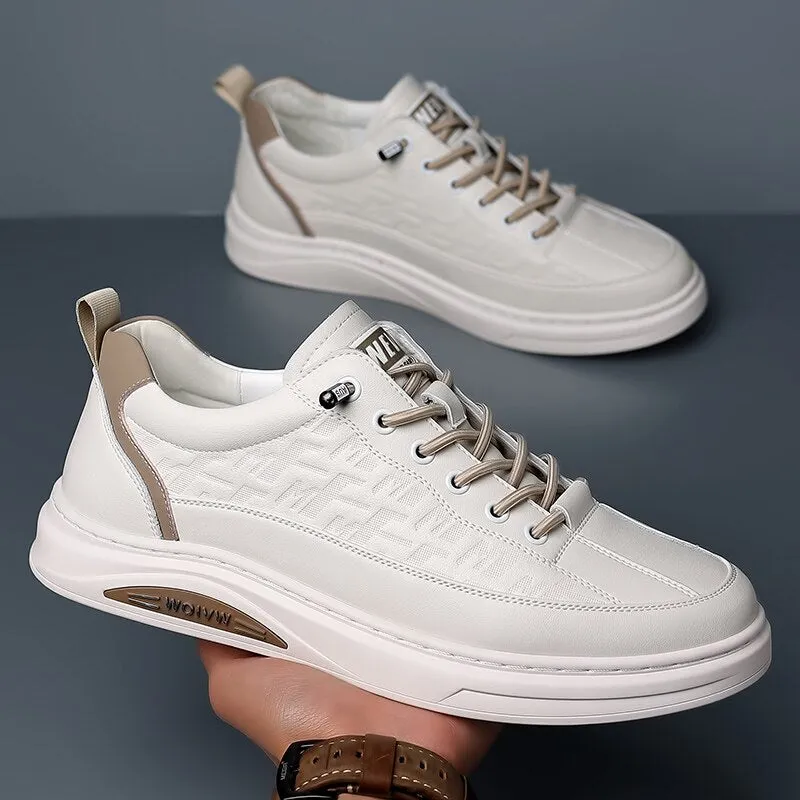 xiangtuibao Black Men Shoes  High Quality Fashion Sports Running Tennis Sneakers Rubber Sole Leather Casual Shoes for Men Free Shipping