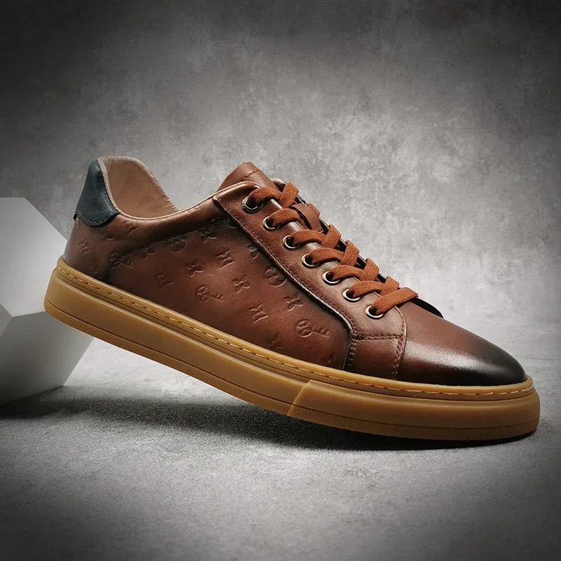 xiangtuibao  New Style Men's Casual Shoes Pure Leather Board Shoe Top Layer Cowhide White Shoes All-match Men's Shoes