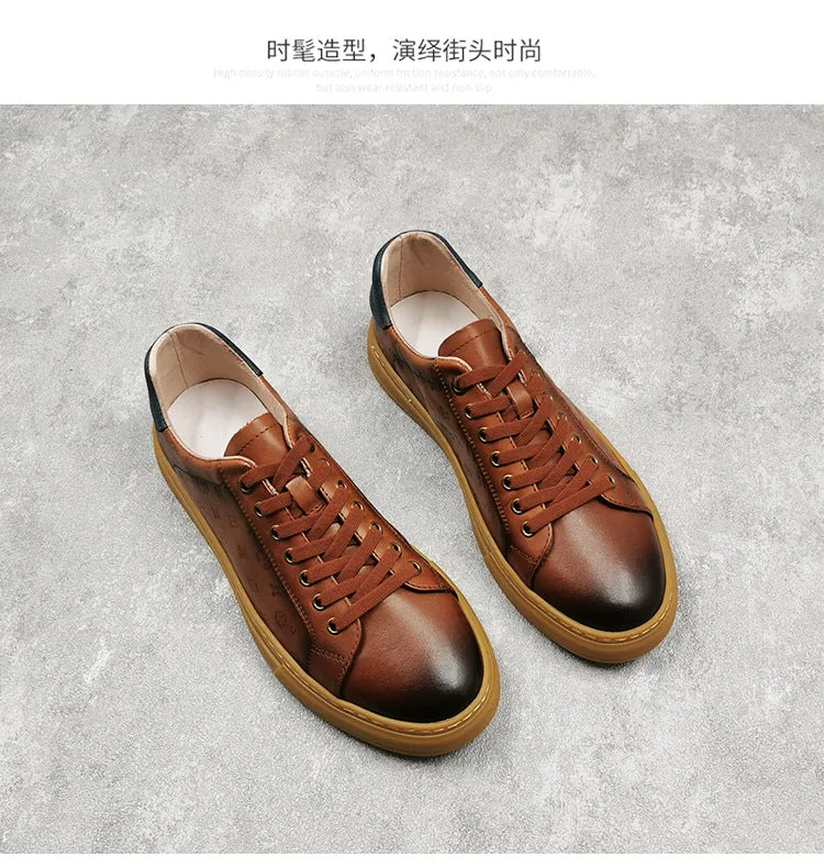 xiangtuibao  New Style Men's Casual Shoes Pure Leather Board Shoe Top Layer Cowhide White Shoes All-match Men's Shoes