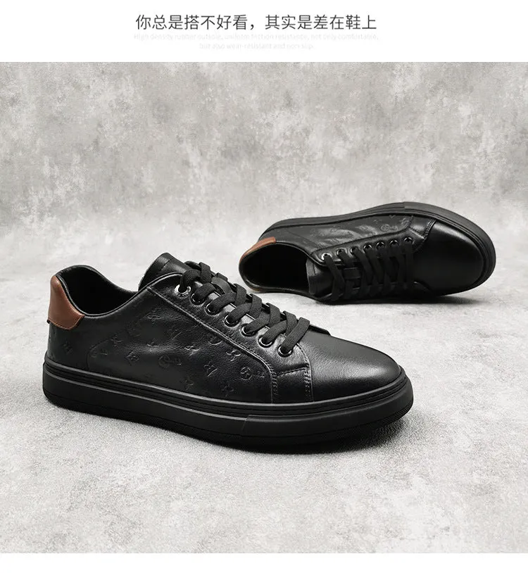 xiangtuibao  New Style Men's Casual Shoes Pure Leather Board Shoe Top Layer Cowhide White Shoes All-match Men's Shoes