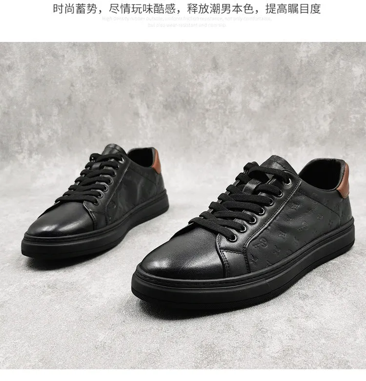 xiangtuibao  New Style Men's Casual Shoes Pure Leather Board Shoe Top Layer Cowhide White Shoes All-match Men's Shoes