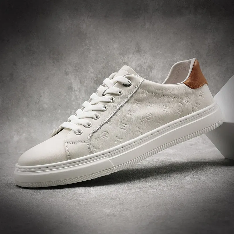 xiangtuibao  New Style Men's Casual Shoes Pure Leather Board Shoe Top Layer Cowhide White Shoes All-match Men's Shoes